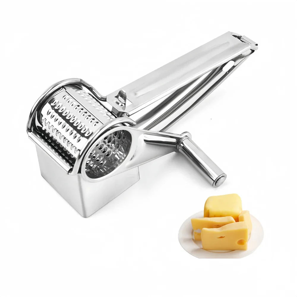 Hand Crank Stainless Steel Cheese Grater – Rotary Design