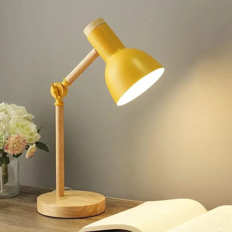 Adjustable Wooden Desk Lamp for Soft Eye Comfort