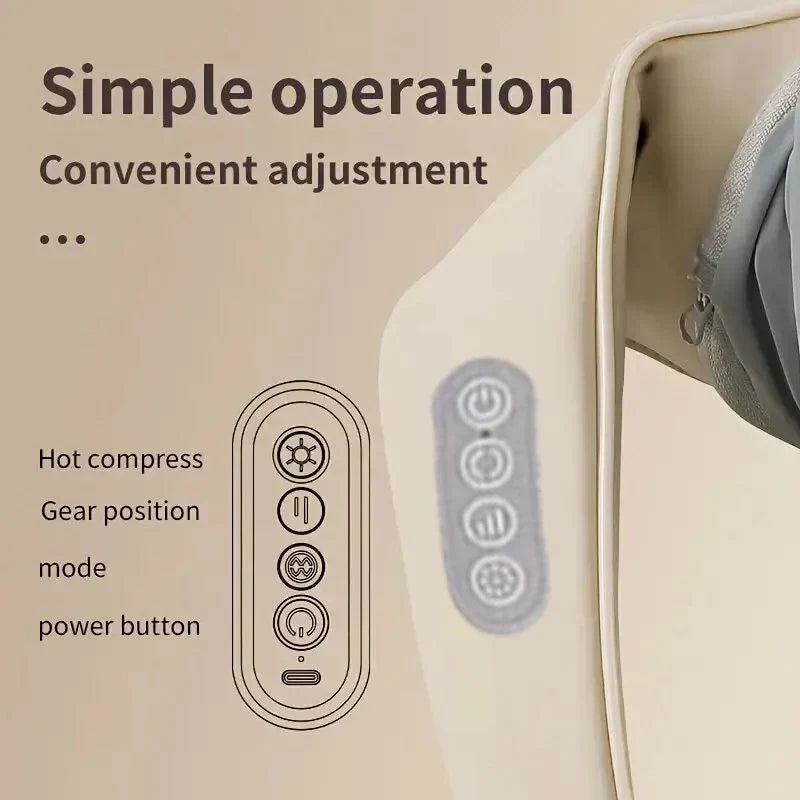 Portable Shiatsu Massager for Neck and Shoulders with Heat – Rechargeable