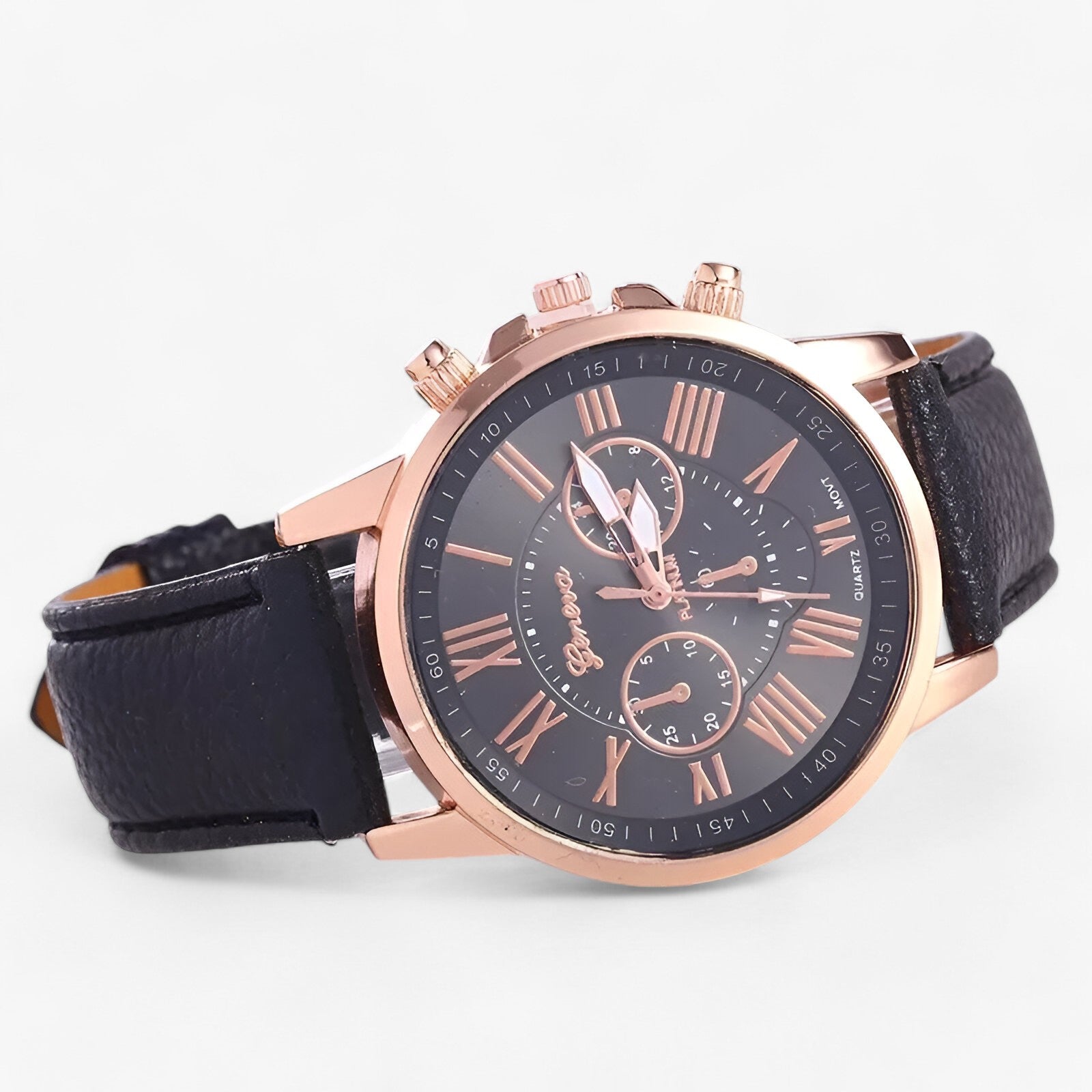 Leather Strap Women's Timepiece Featuring Roman Numerals