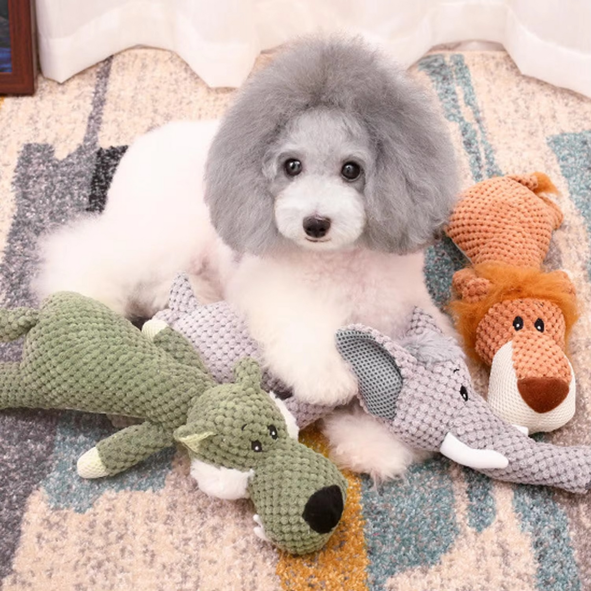Plush Dog Toy for Large Breeds – Fleece, Machine Washable, Squeaker Inside