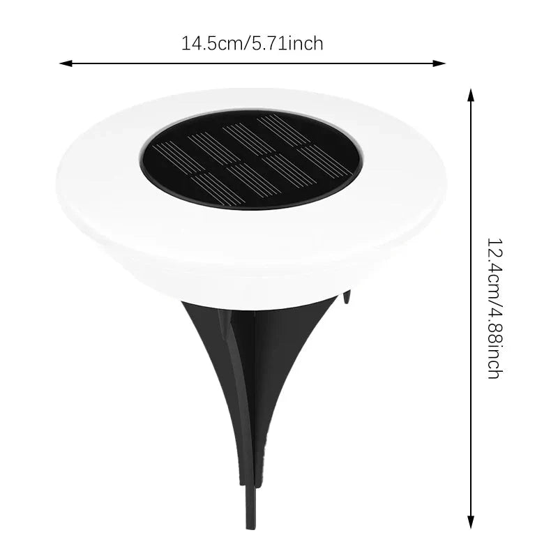 Set of 4 Solar Landscape Lights – 14 LEDs with 360-Degree Illumination