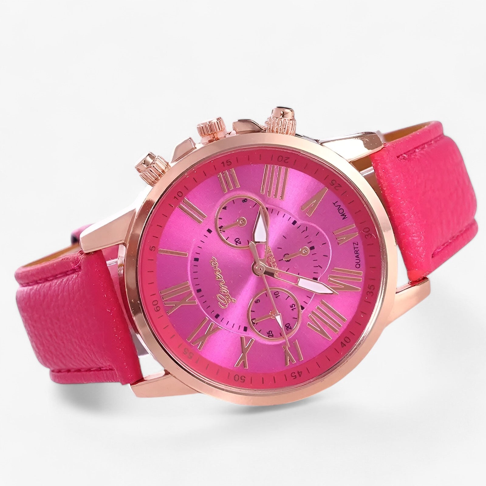 Leather Strap Women's Timepiece Featuring Roman Numerals