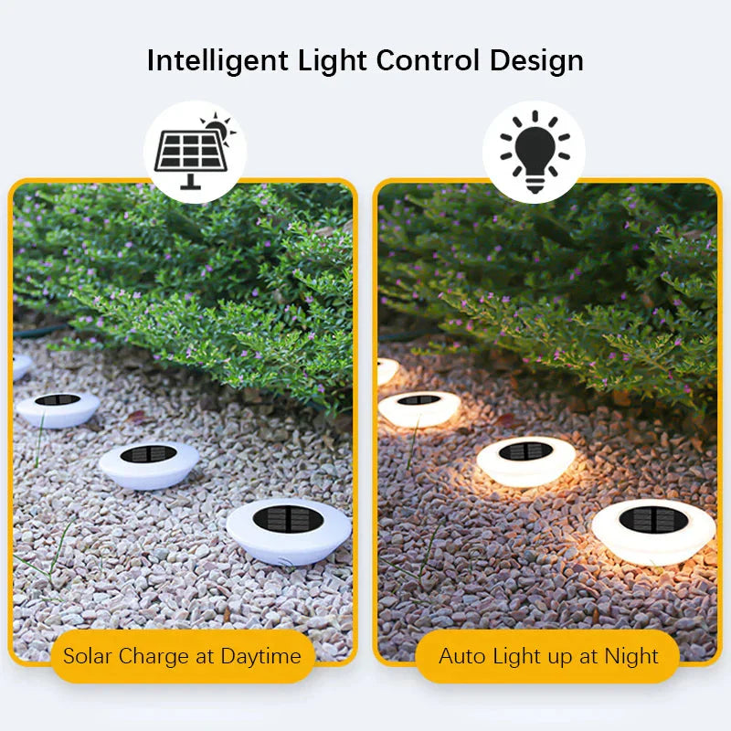 Set of 4 Solar Landscape Lights – 14 LEDs with 360-Degree Illumination