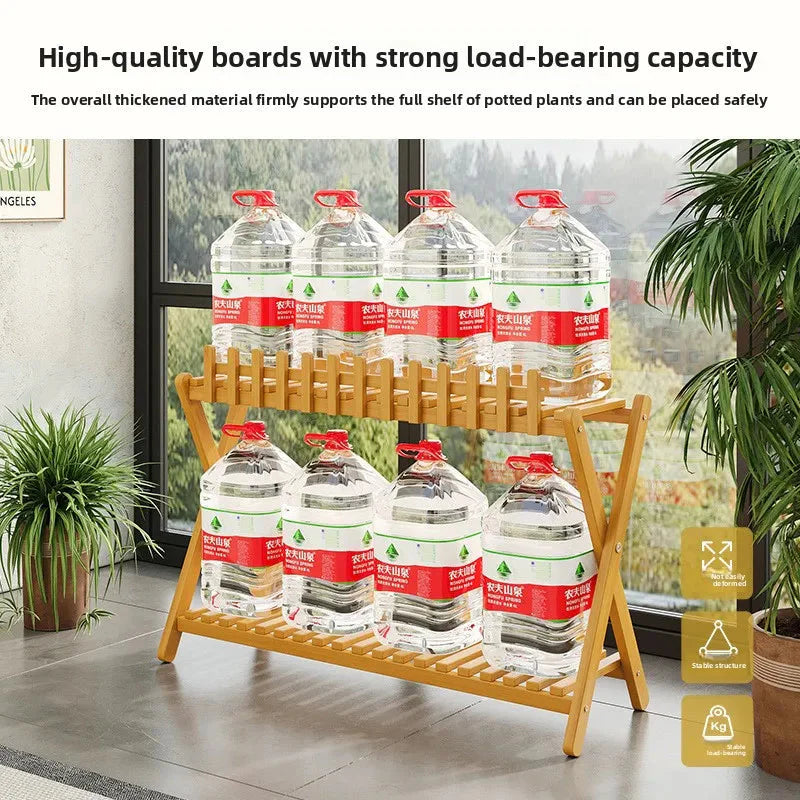 2-Tier Bamboo Plant Stand – Decorative Fencing in 3 Sizes