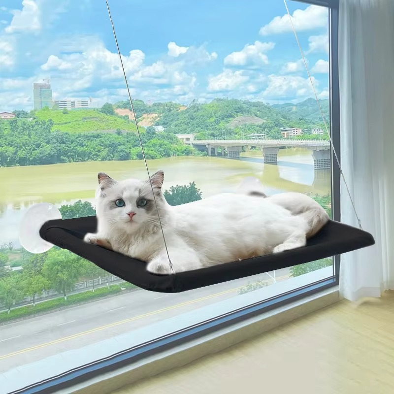 Window Cat Hammock with Suction Cups and Soft Fabric, 24x12 Inches