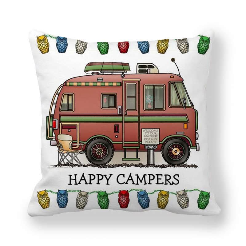 Owl Print Camping Cushion Cover for Comfortable Outdoor Decor