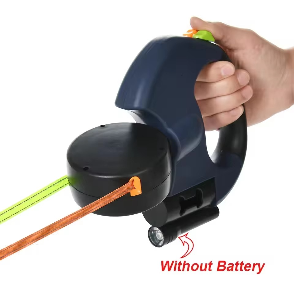 Retractable Dog Leash with Flashlight and Waste Bag Holder for 50lb Pets