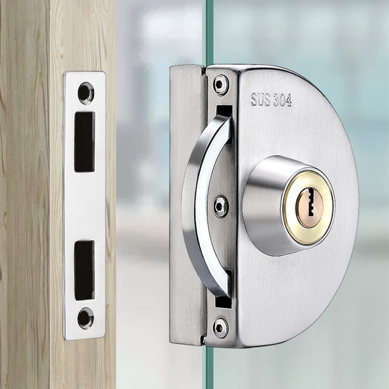 Stainless Steel Sliding Door Lock – No-Drill Safety Latch for Home & Patio