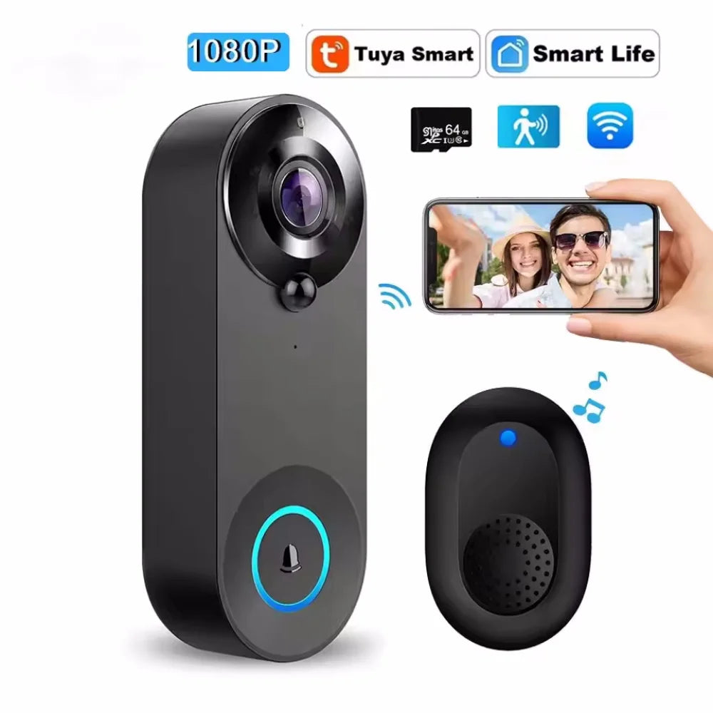 1080P HD WiFi Smart Doorbell Camera with Two-Way Audio