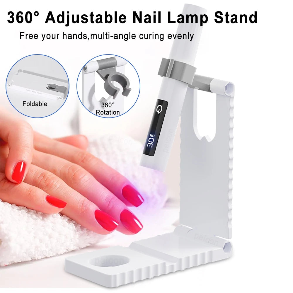 Handheld or Hands-Free UV Gel Nail Applicator with Stand