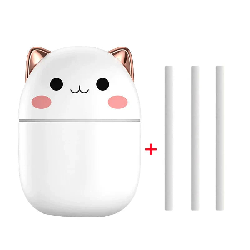 USB Cat Ear Humidifier with Color LED Night Light – Available in 3 Colors