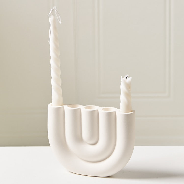 U-Shaped Ceramic Candle Holder