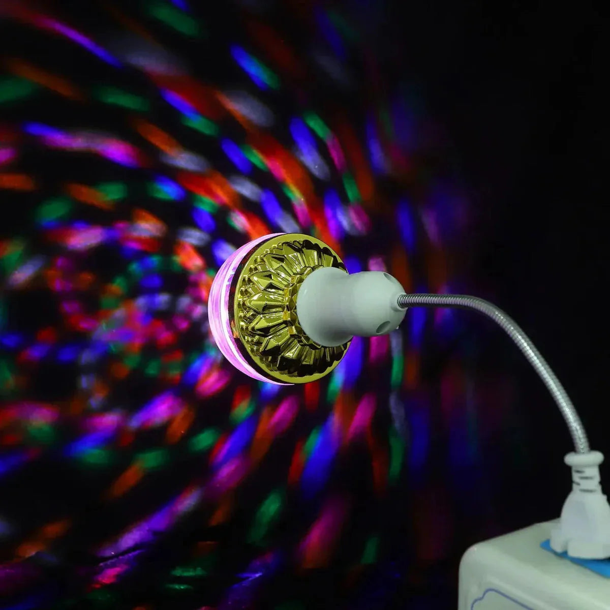 Set of 2 E27 RGB Rotating LED Disco Lights