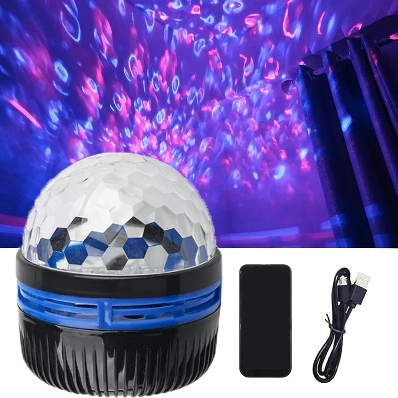 Aurora Glow Projector | Sync with Music & Remote Control | Mood Lighting | USB Rechargeable | 7.8×7.8×8.7 cm