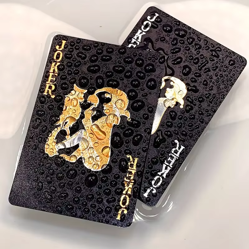 Gold-Printed Plastic Playing Cards – Waterproof for Travel and Gaming