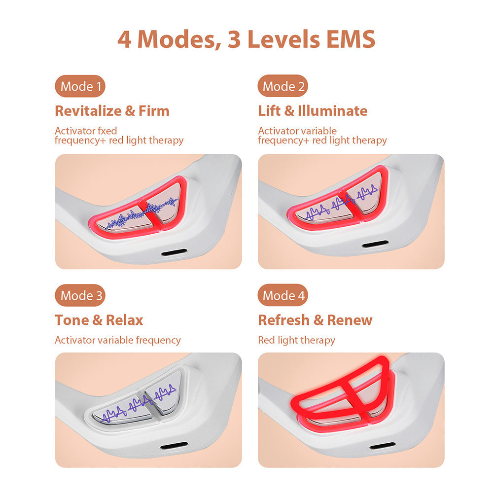 Eye Massager with Four Modes and Red Light for Wearable Relaxation
