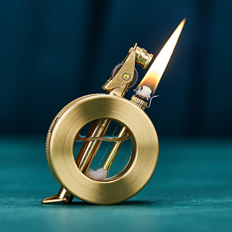 Classic Refillable Pocket Lighter - Vintage Retro Gas Lighter for Collectors