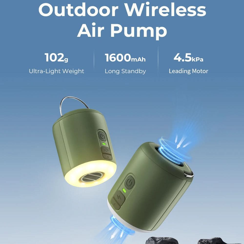Compact Air Pump with Integrated Camping Lantern