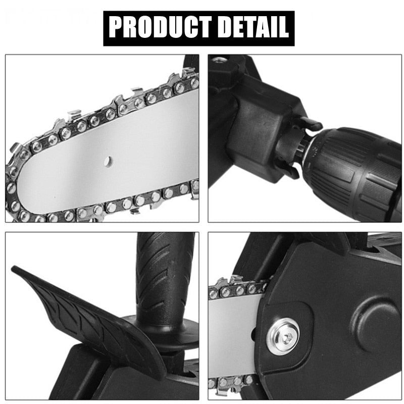 Compact Drill Attachment Chainsaw – Garden and Wood Cutting Tool