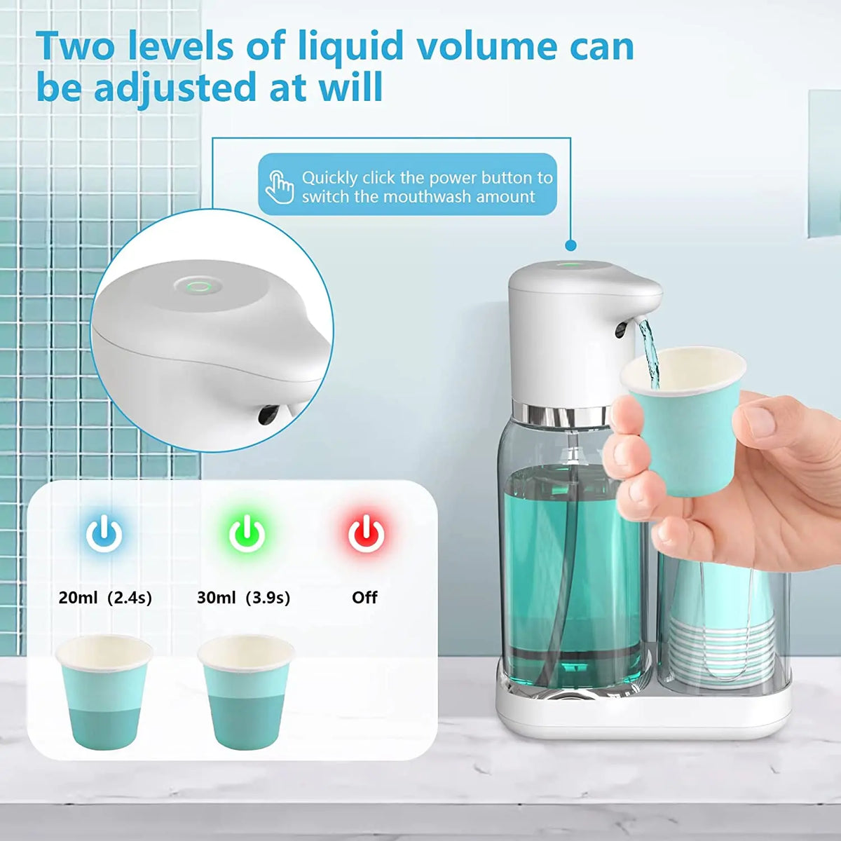 Touchless Oral Rinse Station - Automatic Mouthwash Dispenser for Bathroom