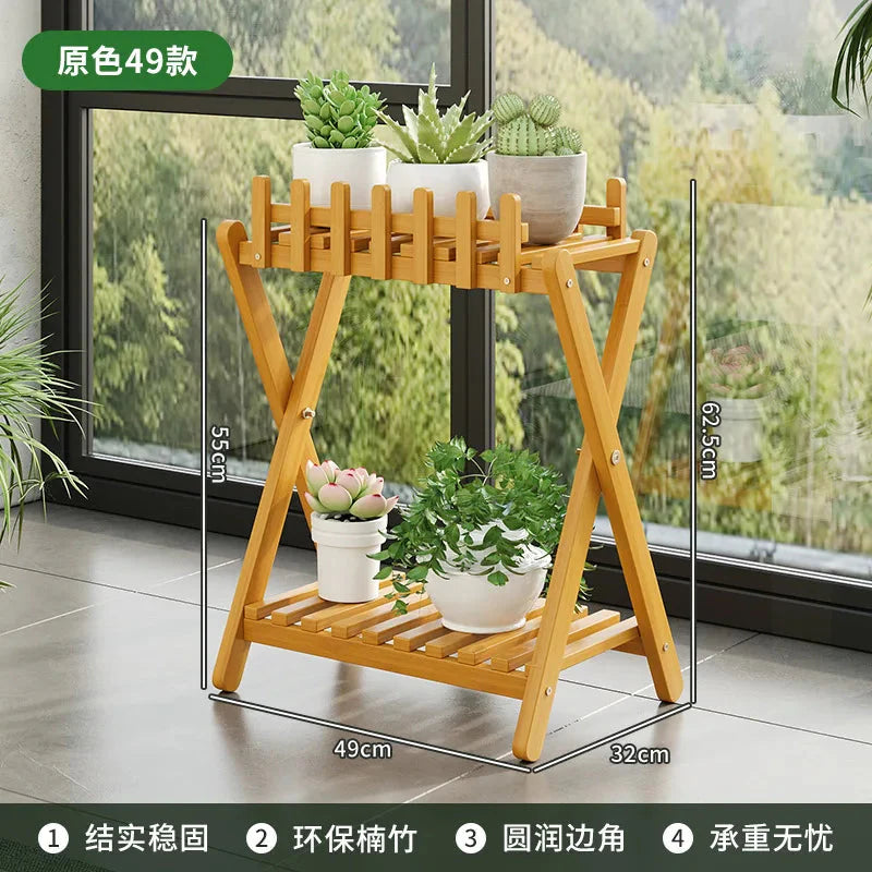 2-Tier Bamboo Plant Stand – Decorative Fencing in 3 Sizes