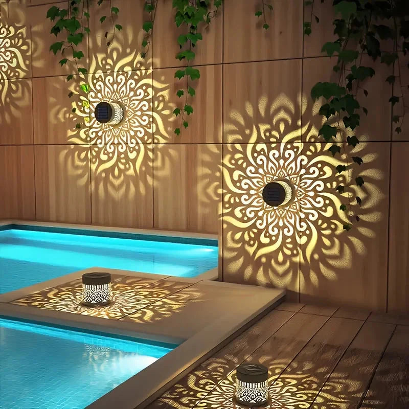 Decorative Solar Lantern – Garden Light with Shadow Design