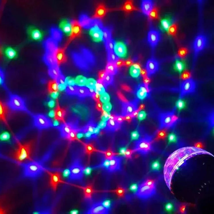 Set of 2 E27 RGB Rotating LED Disco Lights