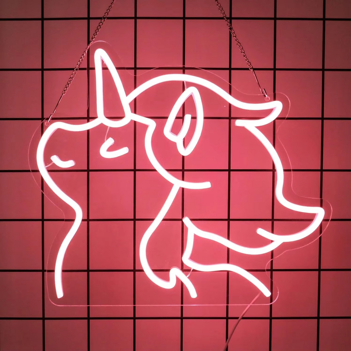 Neon Unicorn Light Sign with Dimmer Control and Wall Mounting Option