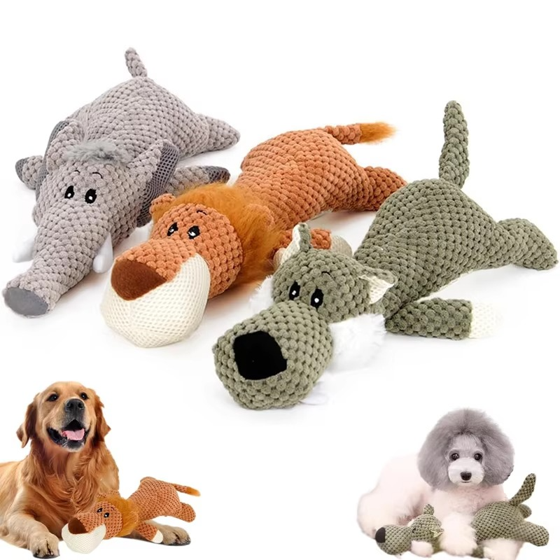 Plush Dog Toy for Large Breeds – Fleece, Machine Washable, Squeaker Inside