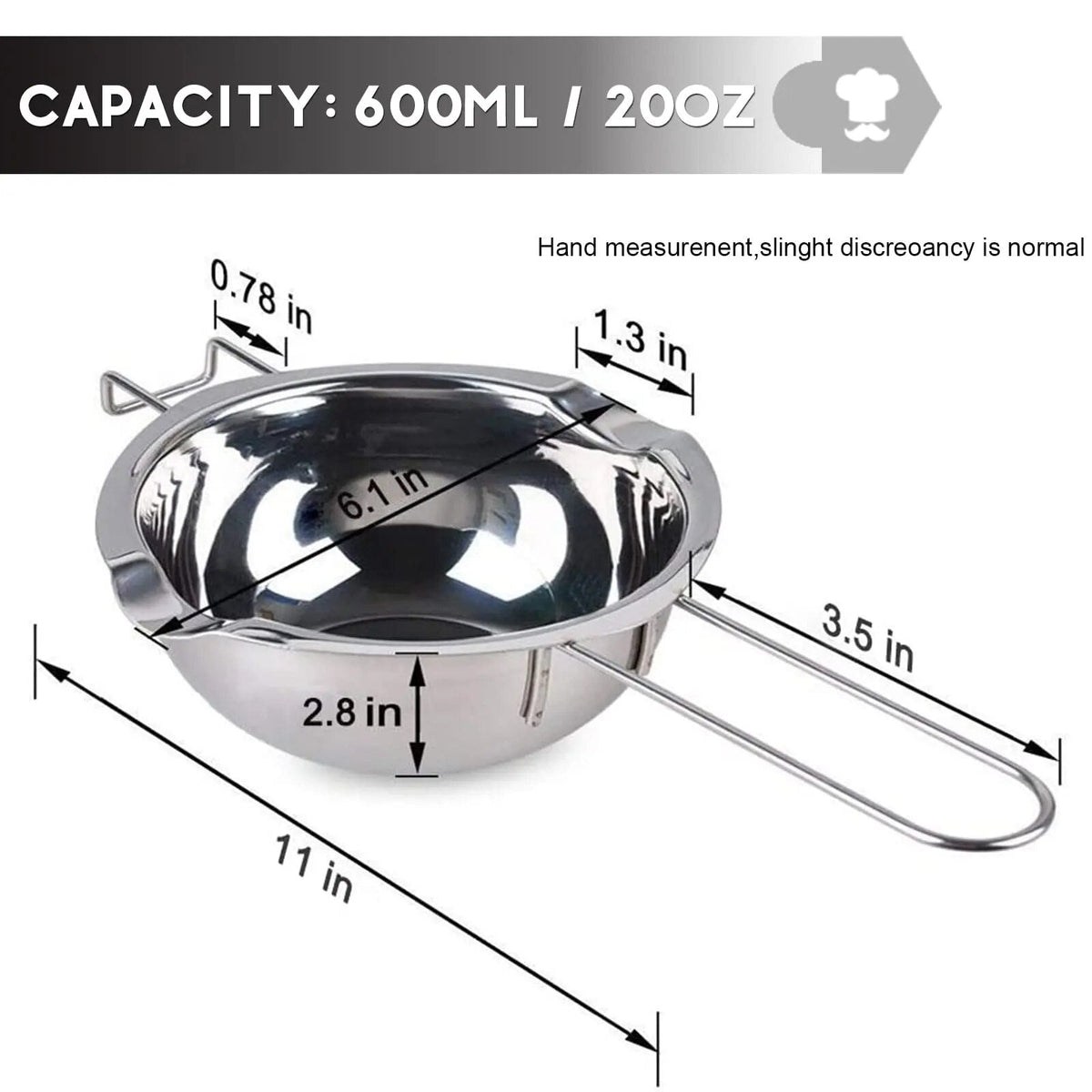 1200ml Melting Pot for Wax – Versatile Use in Candle, Soap, and Candy Crafting
