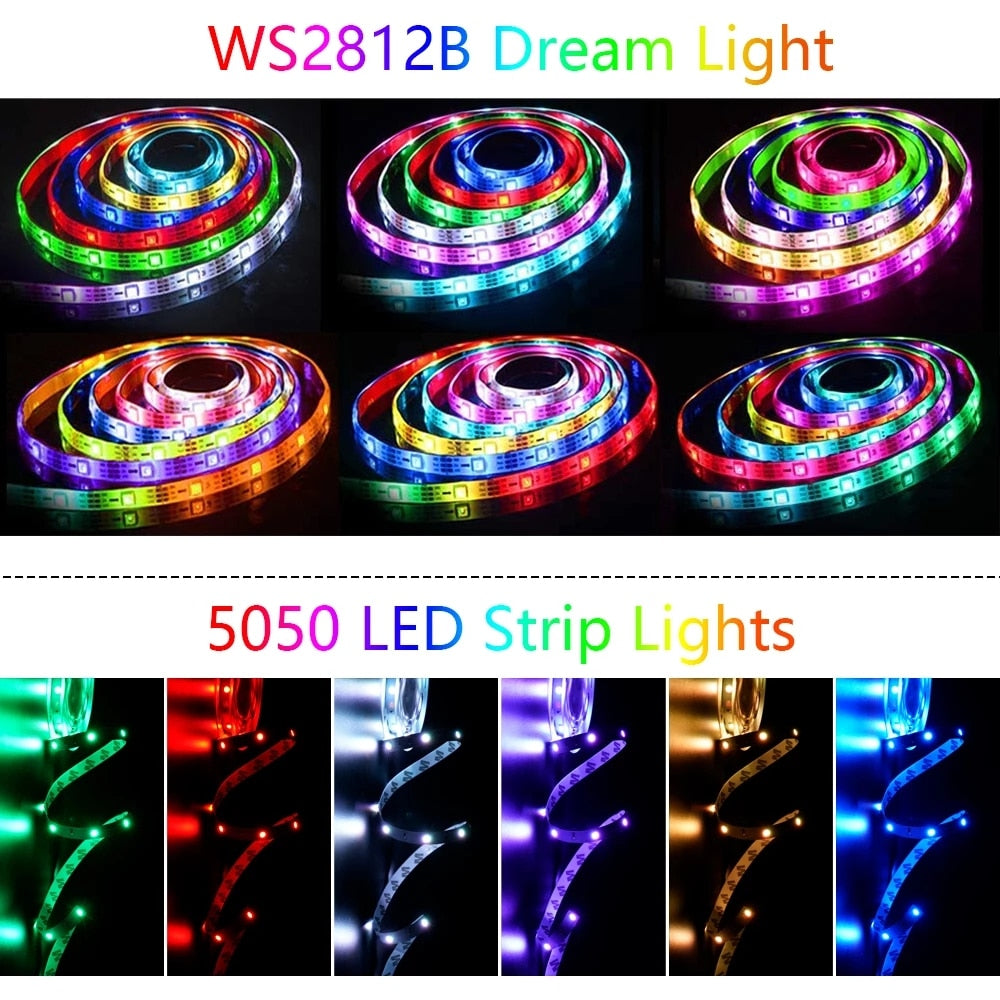 RGB LED Light Strip with Remote and App Control
