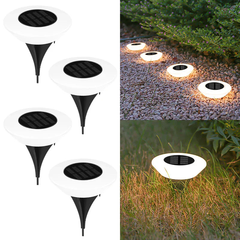 Set of 4 Solar Landscape Lights – 14 LEDs with 360-Degree Illumination