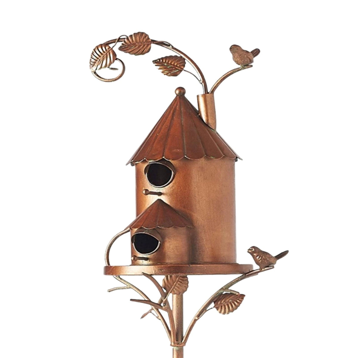 Handcrafted Garden Stake Birdhouse – Decorative Metal Feeder Sculpture for Outdoor Spaces