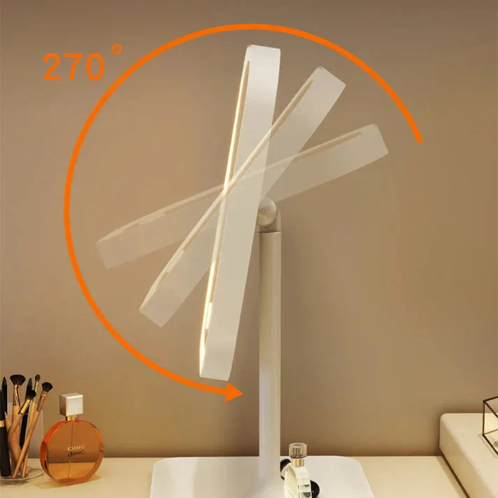 Wireless LED Makeup Mirror – Dimmable with Touch Control and 3 Light Colors