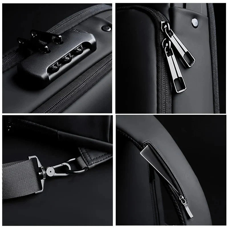Tablet Shoulder Bag Featuring USB Port and Combination Lock – 3 Colors