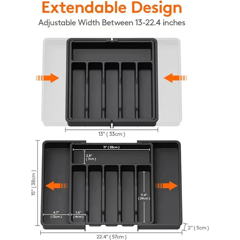 Extendable Organizer for Cutlery Drawer – Adjustable Insert