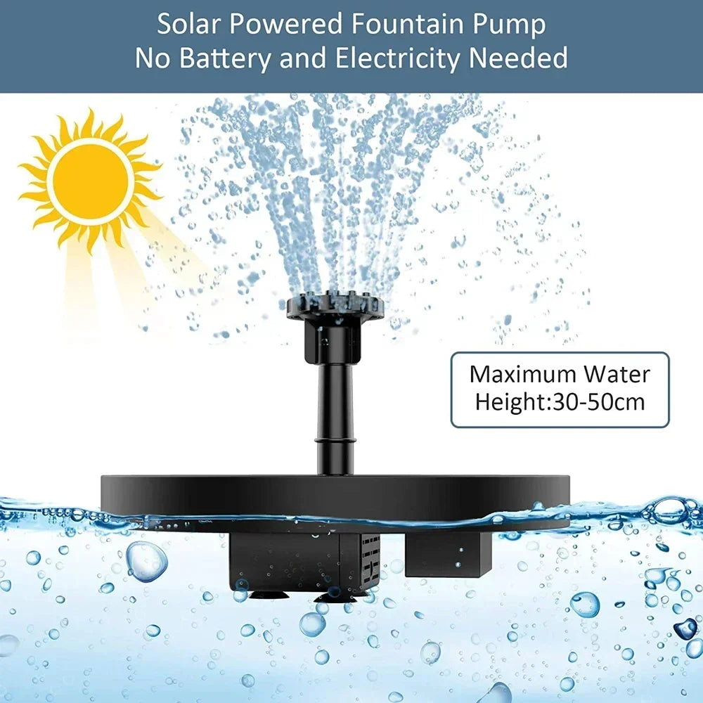 Eco-Friendly Solar Garden Fountain with Floating Design for Pond Decoration