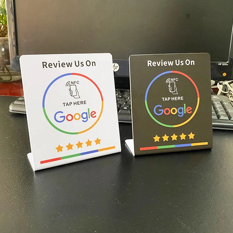 Customer Review Stand with NFC for Google Feedback Collection