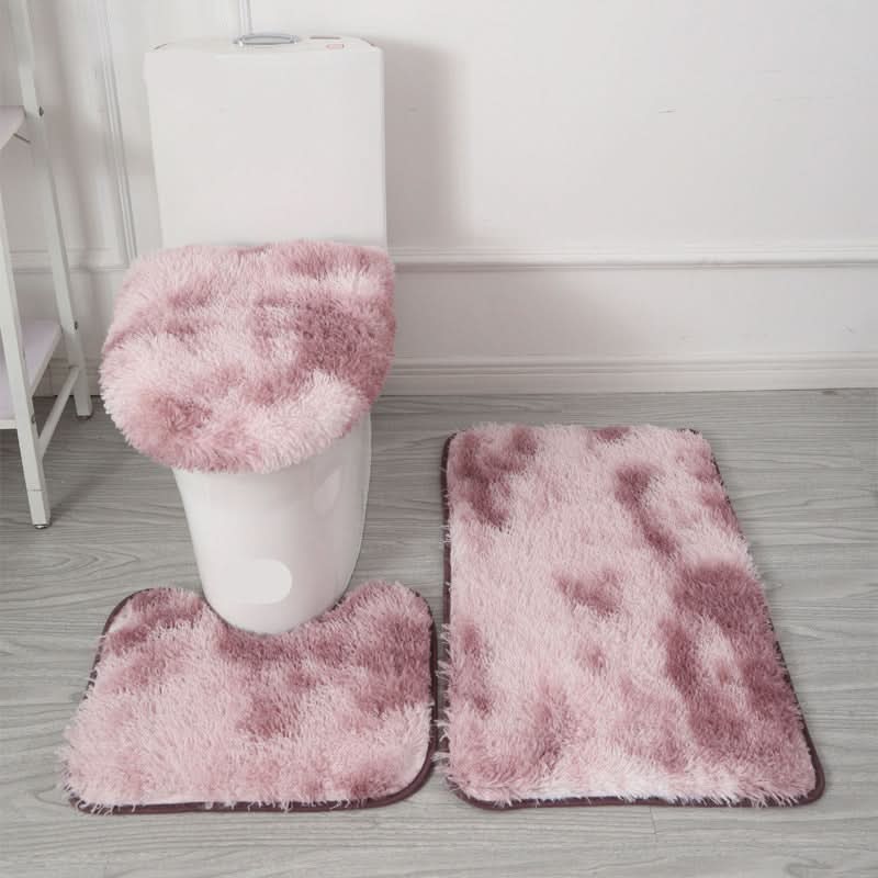Elegant Toilet Seat Cover and Bath Mat Set in Soft Design