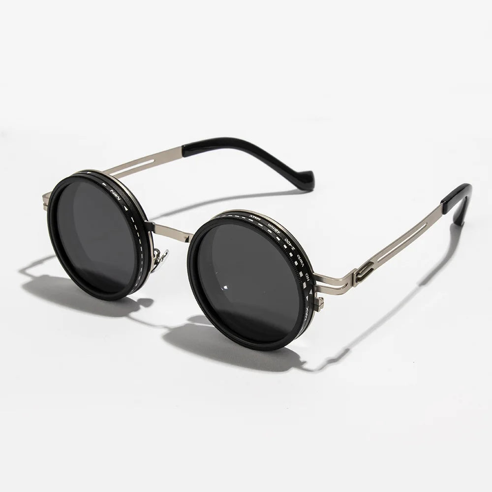 Round Frame Sunglasses with UV400 Protection – Adjustable Polarized Lens