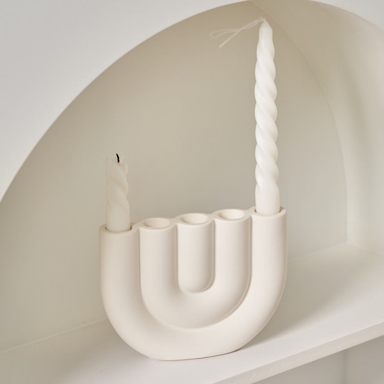 U-Shaped Ceramic Candle Holder