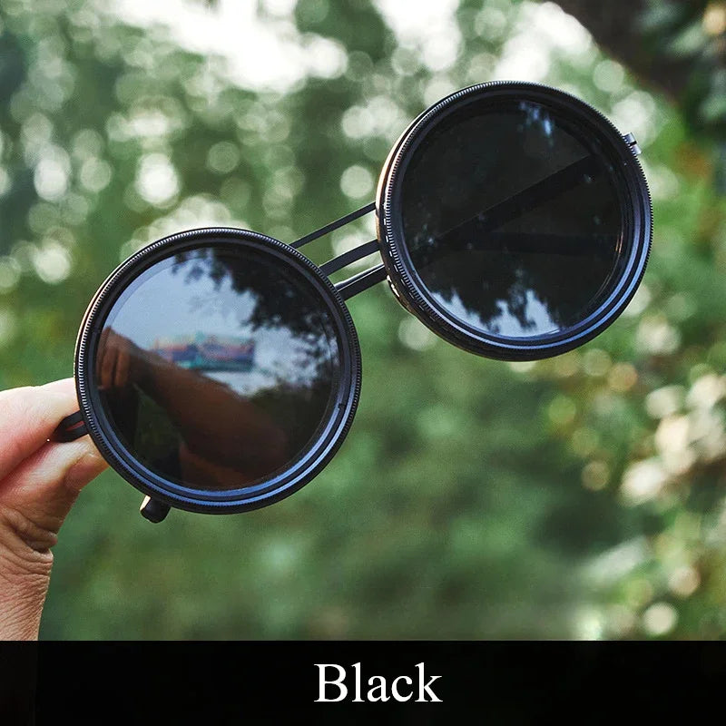Round Frame Sunglasses with UV400 Protection – Adjustable Polarized Lens