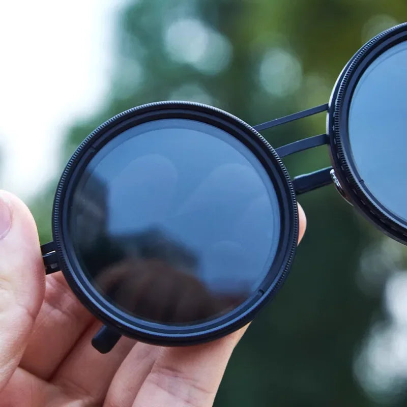 Round Frame Sunglasses with UV400 Protection – Adjustable Polarized Lens