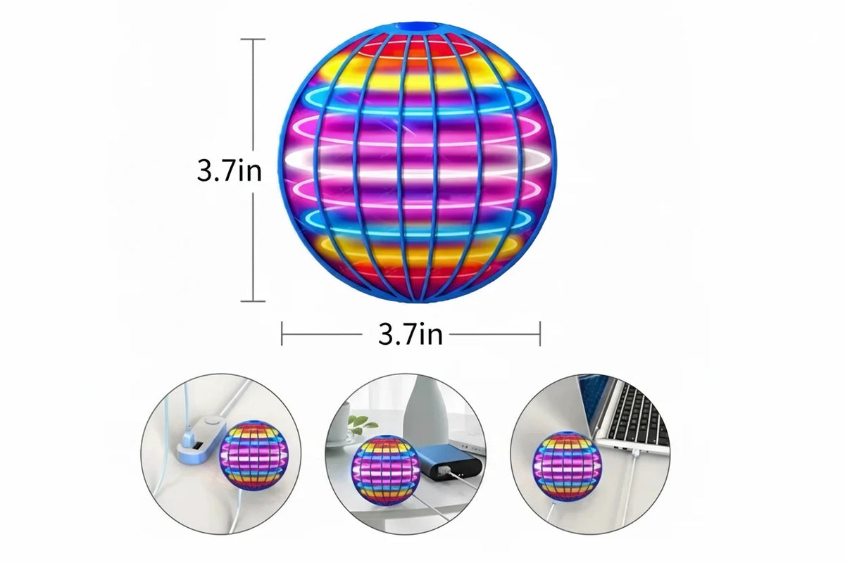 LED Flying Spinner with Hand Control and Boomerang Return Feature