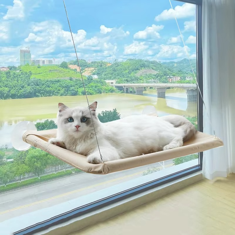 Window Cat Hammock with Suction Cups and Soft Fabric, 24x12 Inches