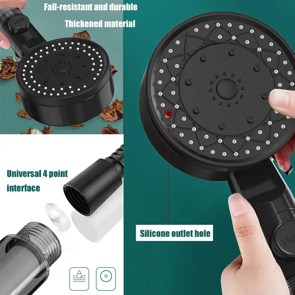 Handheld Showerhead with Water Filter - 10 Spray Settings, High Pressure
