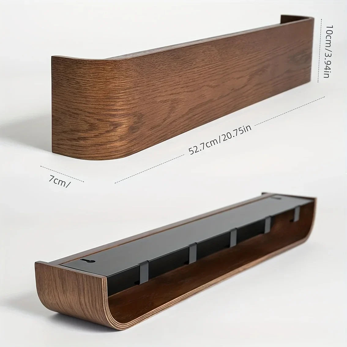Coat Rack with Shelf and Concealed Hooks for Wall Mounting - Entryway Organizer