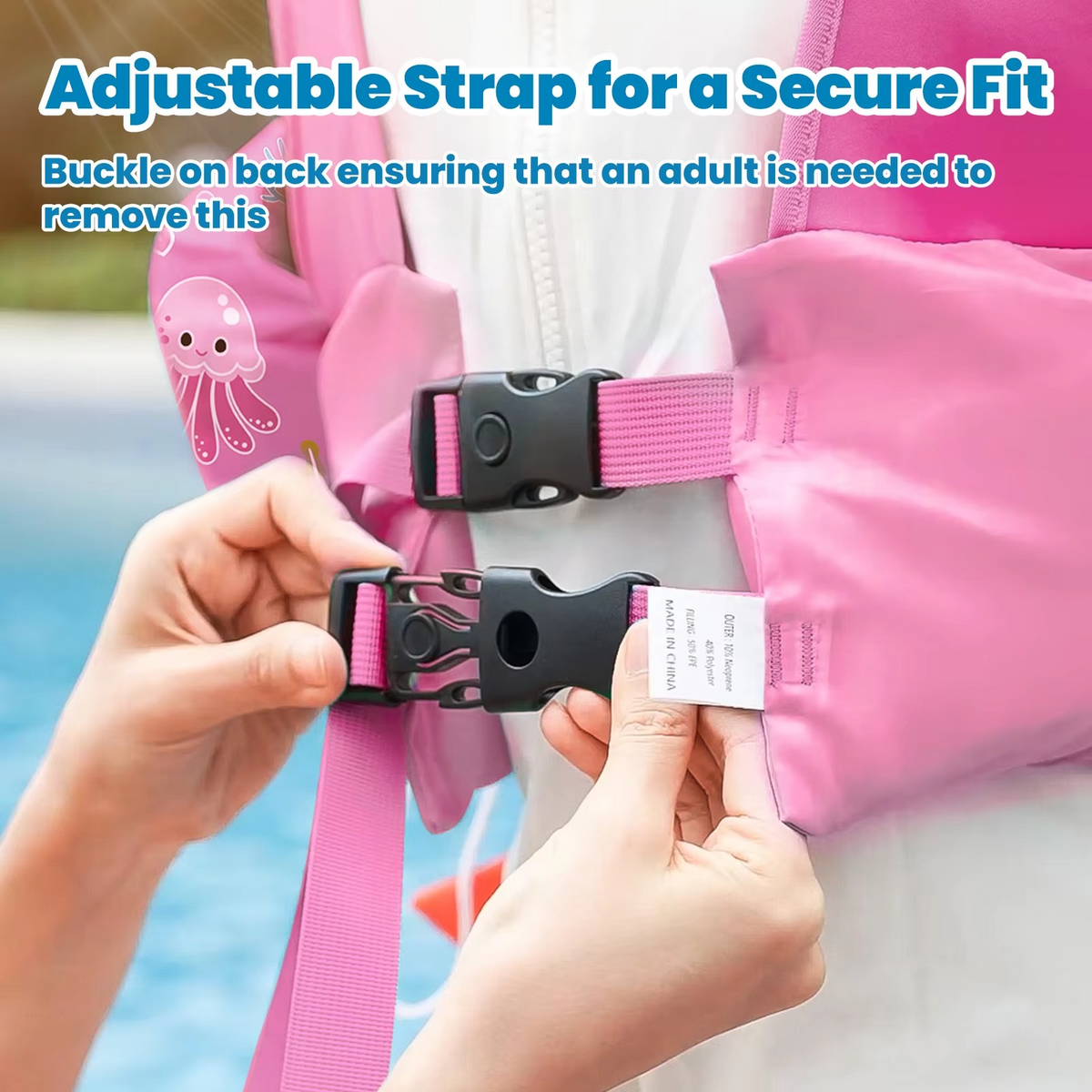 Children's Foam Swim Vest with Arm Floats and Safety Whistle