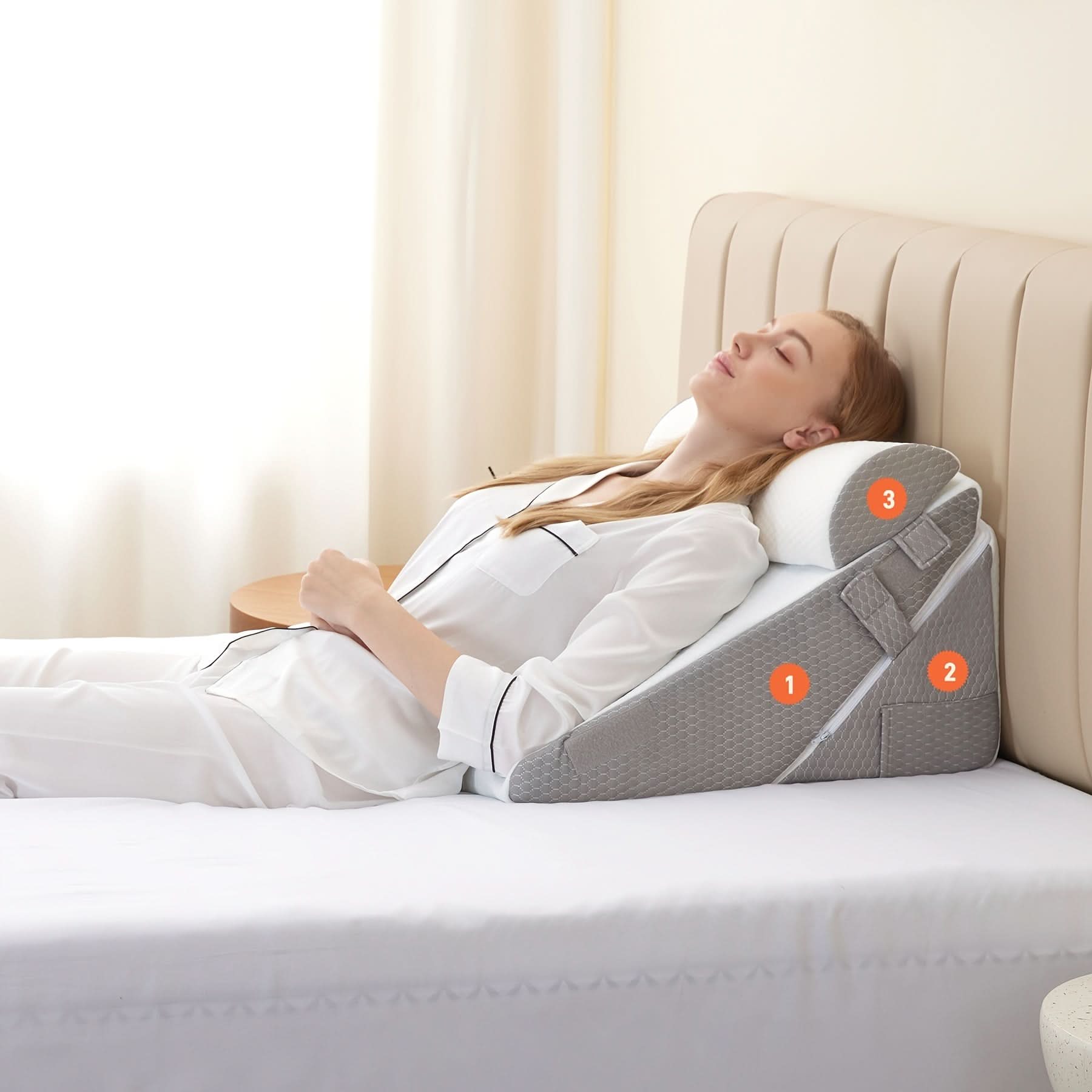 Adjustable Wedge Pillow for Back and Leg Support – Sleep Comfort